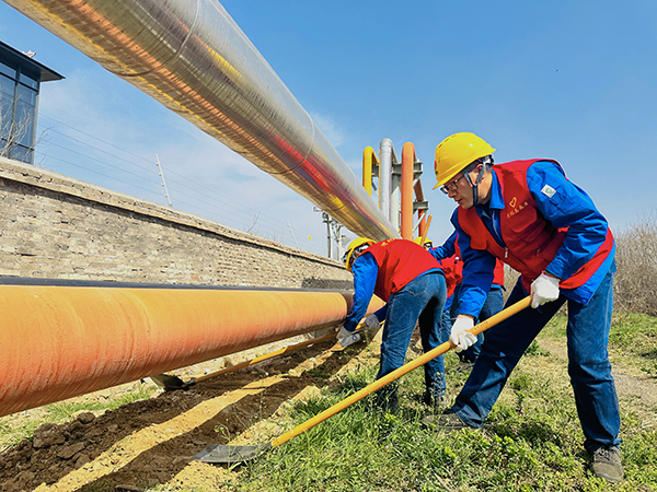 3月20日下午，物料車間黨支部開(kāi)展了“清除雜草保安全 志愿服務(wù)顯擔(dān)當(dāng)”主題活動(dòng)，黨員及青年志愿者清理管線底部雜草   600.jpg